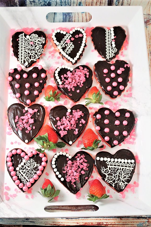 Chocolate Dipped Strawberry Sugar Cookies