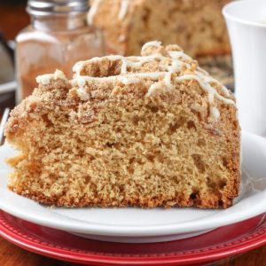 Eggnog Glazed Gingerbread Coffee Cake