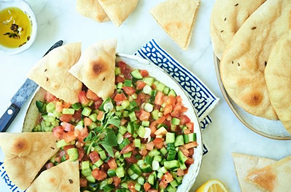 Whole Wheat Pita with Middle Eastern Chopped Salad