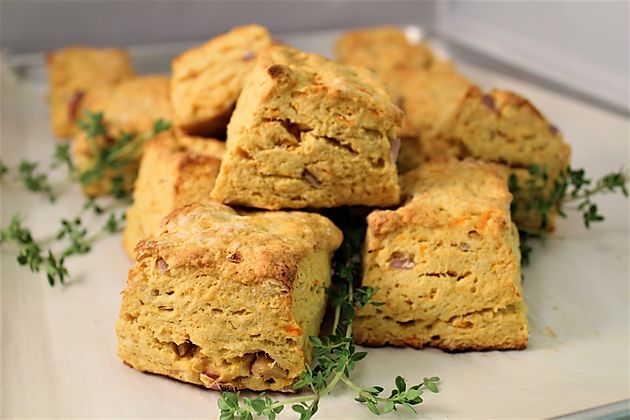 Sweet Potato Roasted Shallot Biscuits