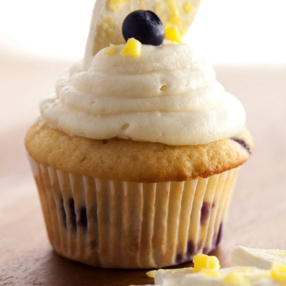 Lemon Blueberry Cupcakes with White Chocolate Cream Cheese Frosting